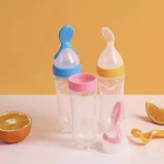 4pcs Baby Feeding Set, Baby Bottle with Suction Base Rice Cereal Bottle, Vegetable & Fruit Feeder, Two Mesh Bags (S L） - Image 6