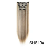 Synthetic 24Inch 16 Clips in Hair Extensions Long Straight Hairstyle Blonde Black Hairpieces Heat Resistant False Hair Daily Use - Image 16