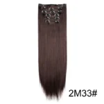 Synthetic 24Inch 16 Clips in Hair Extensions Long Straight Hairstyle Blonde Black Hairpieces Heat Resistant False Hair Daily Use - Image 23
