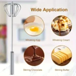 Stainless Steel Egg Beater Durable Semi-Automatic Mixer for Effortless Egg Cream Mixing Stirring and Beating for Kitchen Baking - Image 5