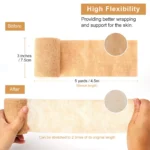 10/1Rolls Medical Adhesive Bandage Elastic Breathable Sports Self Adhesive Tape Beige Wrap Finger Tape For Wrist Ankle First Aid - Image 4
