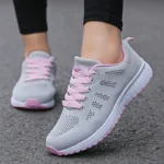 Women Casual Shoes Fashion Breathable Walking Mesh Flat Shoes Sneakers Women 2021 Gym Vulcanized Shoes White Female Footwear - Image 9