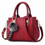 Embroidery Messenger Bags Women Leather Handbags Bags for Women Sac a Main Ladies hair ball Hand Bag - Image 11