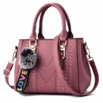 Embroidery Messenger Bags Women Leather Handbags Bags for Women Sac a Main Ladies hair ball Hand Bag - Image 9