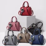 Embroidery Messenger Bags Women Leather Handbags Bags for Women Sac a Main Ladies hair ball Hand Bag - Image 5