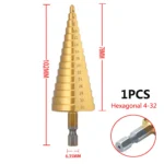 4-32 mm 4-20 mm HSS Titanium Coated Step Drill Bit High Speed Steel Metal Wood Hole Cutter Cone Drilling Tool - Image 8