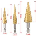 4-32 mm 4-20 mm HSS Titanium Coated Step Drill Bit High Speed Steel Metal Wood Hole Cutter Cone Drilling Tool - Image 3
