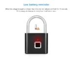 KERUI Smart Fingerprint Padlock Waterproof Fingerprint Keyless Door Lock Type C Rechargeable Security Padlock for House - Image 3