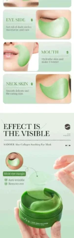 60pcs Aloe Vera Collagen Eye Mask Anti Dark Circles Eyes Bags Moisturizing Anti-Wrinkles Eye Patches Eyes Skin Care Products - Image 6