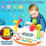 Baby Piano Toy 18cm Rotating Music Keyboard with Light & Sound - Image 3