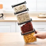 Sealed Jars Kitchen Grain Storage Organizer Large Tank Plastic Moisture-proof Storage Box Household Seasoning Jars Set - Image 4