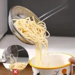 Stainless Steel Mesh Skimmer with Wooden Handle for Cooking - Image 4
