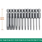 11 PCS  Torx Security Bit Set S2 Steel Magnetic Security Screwdriver Set 50/100mm Star Screwdriver Set for Shark Vacuum T6-T40 - Image 7