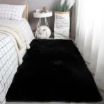 VIKAMA Silk and Wool Carpet, Solid Color, Simple Style, Suitable for Home Bedrooms, Bedside Rug, Dirt-resistant and Warm.