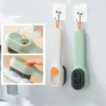 1pc Multi-function automatic spot shoe brush soft hair hand pressure hanging hole suitable for clothing carpet plastic handles - Image 5