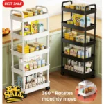 Hot 5-tier Kitchen Storage Shelf, Mobile Trolley, Floor-standing Multi-layer Storage Rack, for Snacks, Fruits and Vegetables