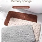 Non Slip Bathroom Mat 40×60cm Absorbent Cobblestone Floor Mat - Image 3