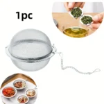 Stainless Steel Tea Infuser Ball 1PC with Chain Hook - Image 2