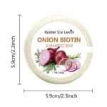 Onion & Biotin Shampoo Bar - 60g, Suitable for All Hair Types, Moisturizing and Smoothing, Rich in Rosemary Extract - Image 3