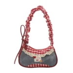 Fashion Grid Mini Handbags Adjustable Shoulder Strap Korean Hand-held Commuting Bag Single-shoulder Crossbody Bag Underarm Pouch - Image 7