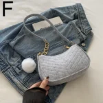 Mini Women Shoulder Bags Fashion Felt Women's Bag Design Advanced Underarm Handbags Mini Saddle Bag - Image 13