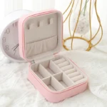 1pcs Single Layer Storage Box Ladies Travel Leather Jewelry Box Classic Black Pure White Fashion Pink Storage Box - Image 7