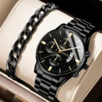 Fashion Men Stainless Steel Watch Luxury Calendar Quartz Wrist Watch Mens Business Watches for Man Clock Montre Homme - Image 7