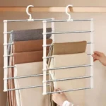 Multi-Layer Pants Hanger Space Saving Closet Organizer Foldable Trousers Clothes Rack Wardrobe Storage with Non Slip Clips - Image 2