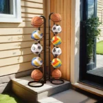 1PC Black Metal Sports Ball Organizer - for Balls, Multi-functional Storage Rack, Perfect Holiday Gift shelves - Image 5