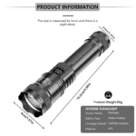 2000LM Ultra Bright P50 LED Flashlight Tactical EDC Emergency Spotlight Telescopic Zoom Handheld Torch with 14500/18650 Battery - Image 6