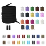 New Without Ties Elastic Laces No Tie Shoe Laces Press Lock Shoelaces Sneaker Kids Adult 8MM Widened Flat Shoelace for Shoes - Image 4