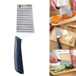 Stainless Steel Crinkle Cutter 2-in-1 Wavy Vegetable Slicer - Image 4