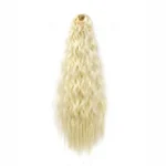 22Inch Synthetic Long Kinky Curly Ponytail Hair Extension Drawstring Wrapped Clip in Hair Black Hairpiecefor Women - Image 11