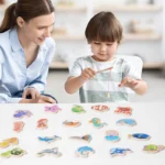 Montessori Magnetic Fishing Toy Ages 3-12 Wooden Marine Game - Image 3