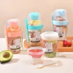 Portable Salad Cup Breakfast Cup Food Stratification Yogurt Cereal Oatmeal Snacks Parfait Containers Fruit Box Cup With Lid Fork - Image 5