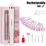YIKOOLIN Portable Nail File Care Electric Nail Drill with 4 Speeds Cuticle Trimmer Battery Operated Manicure and Pedicure Tools - Image 10