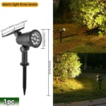 9 LED Solar Spot Lights IP65 Waterproof Outdoor RGB Solar Landscape Lights Brightness Adjustable for Garden Yard Palm Trees - Image 15