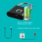 KERUI Smart Fingerprint Padlock Waterproof Fingerprint Keyless Door Lock Type C Rechargeable Security Padlock for House - Image 6