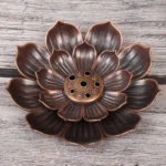 New 1PC Alloy Incense Burner Stick Holder Plate Buddhism Lotus Censer Bronze Nasturtium Incense Burner - Image 2