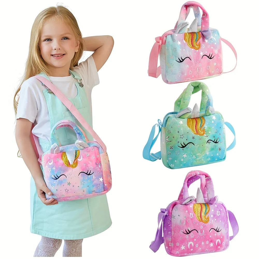 S242a2b84b74b478292b2a331264462af3.webp Fashion Sweet Unicorn Handbags For Girls Cute Kid Crossbody Shoulder Bag Children Birthday Party Gift Little Girl Small Purse - Image 1