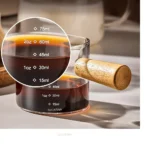 Glass Espresso Measuring Cup 1PC with Wooden Handle - Image 3