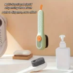 1pc Multi-function automatic spot shoe brush soft hair hand pressure hanging hole suitable for clothing carpet plastic handles - Image 3