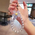 Phone Anti-lost Lanyard Key Short Wrist Pendant Colorful Macaron Round Bead Pendant Women's Hand-held Chain Mobile Phone Lanyard - Image 10