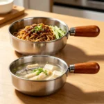 stainless steel milk pot 1pc with wooden handle