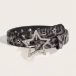 1pc Women's Y2K Star Studded Metal Hollow Star Belt, Suitable For Casual Daily Wear