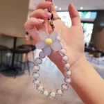 Phone Anti-lost Lanyard Key Short Wrist Pendant Colorful Macaron Round Bead Pendant Women's Hand-held Chain Mobile Phone Lanyard - Image 5