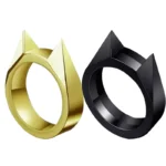 Self-defense cat ear ring window breaker women's anti-wolf men's single finger buckle carry defense spikes finger tiger . - Image 13