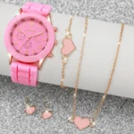 5/6PCS Women Watches Fashion Silicone Band Women Quartz Watches Jewelry Set Reloj Mujer Girls Clock Gift (Without Box) - Image 9