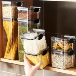 Sealed Jars Kitchen Grain Storage Organizer Large Tank Plastic Moisture-proof Storage Box Household Seasoning Jars Set - Image 3