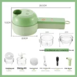 4 In 1 Vegetable Cutter Multifunctional Handheld Electric Wireless Chop Garlic Mash Minced Slice Onion Cutting Cooking Gadget - Image 7